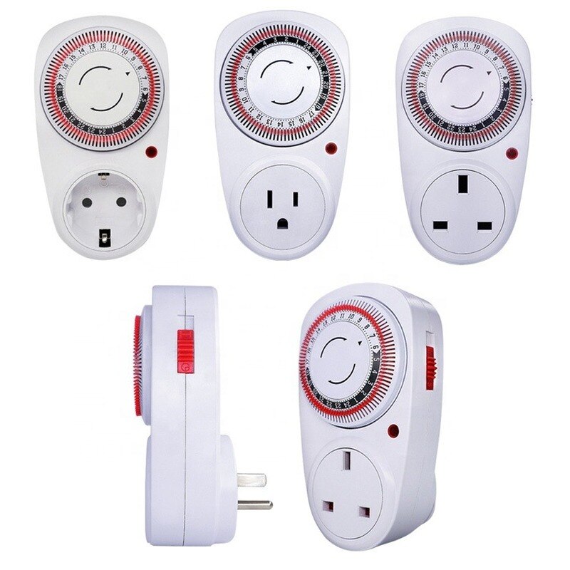 Minuterie cyclique de 24 h, minuterie de cuisine, boucle de sortie universelle, minuterie mécanique 230VAC 3600W 16A UK EU US
