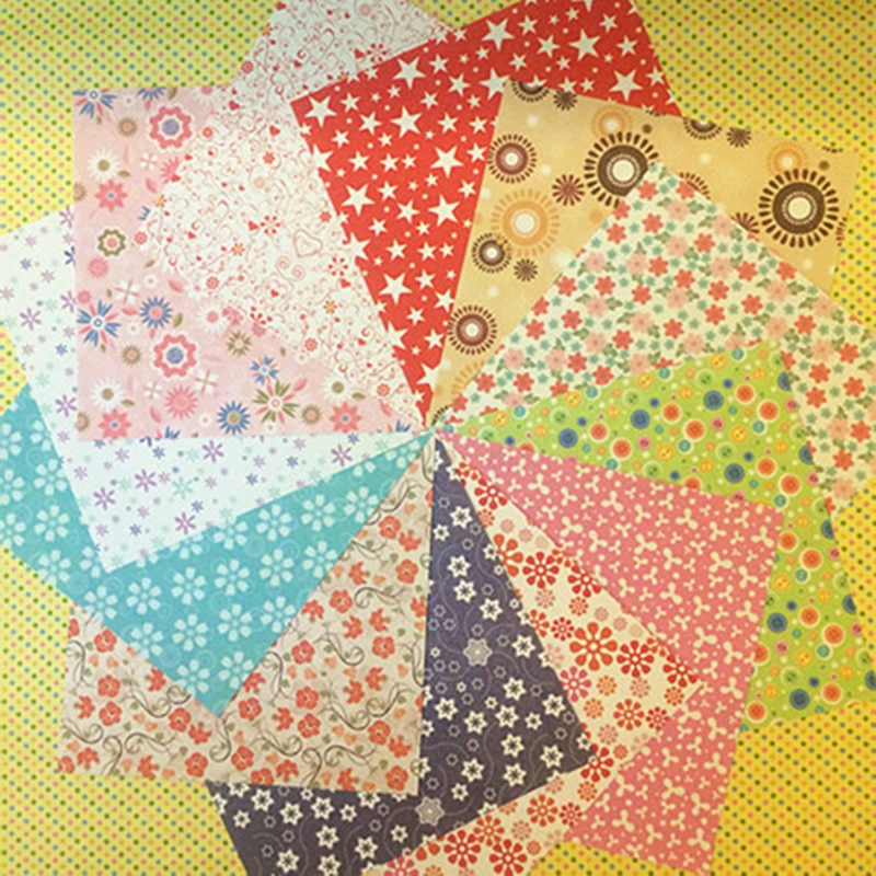 Papel de Origami con bonito Floral para niños, Material de decoración para álbum de recortes, Diy, barato, 14,5x14,5, 12 patrones, 70 unids/lote