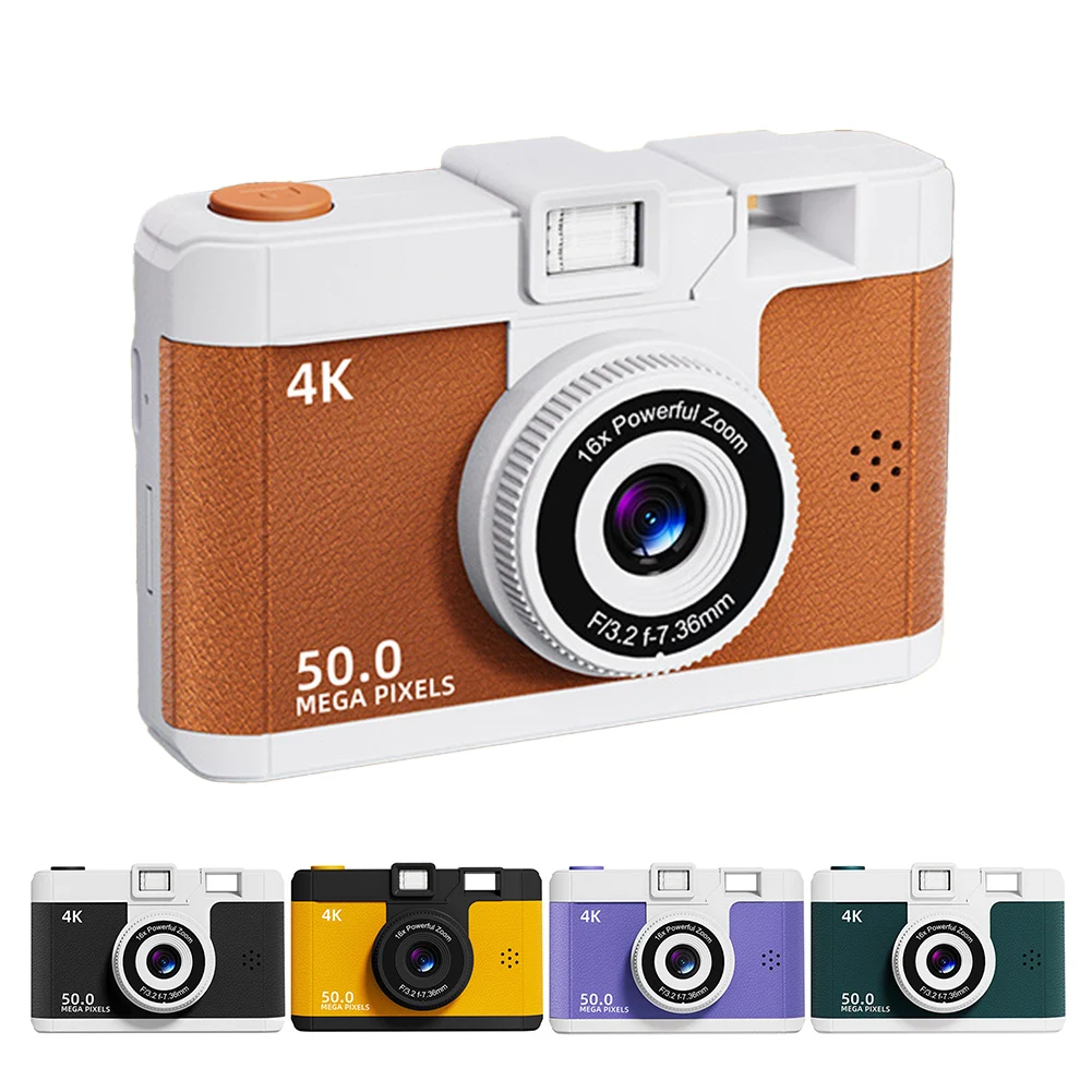 4K Retro-Digitalkamera mit drahtloser WIFI-Übertragung, 16-fach digitaler Zoom, Videoaufnahme, sofortige Wärmebildkamera mit Blitz und Filter