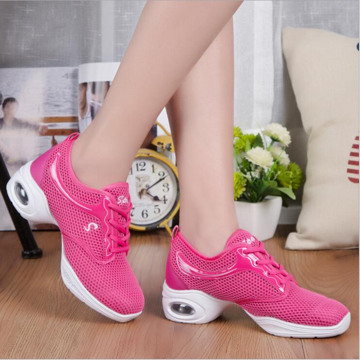 Zapatos Danza Sport Feature Soft Buitenzool Breath Dans Schoenen Sneakers Voor Vrouw Praktijk Schoenen Modern Dance Jazz Schoenen