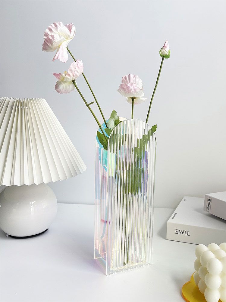 Acryl Vasen transparent Farbe Blumen- Container Dekorative Vase Hochzeit Party Heimat Büro Dekoration Vase