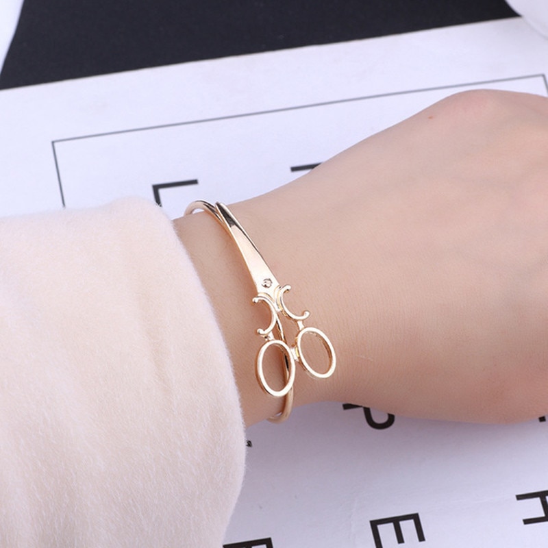 Schere Armbänder Für Frauen Stylist Öffnung Haar Schmuck Gold Armreifen Schere Silber Schere Männer Einfache Schwarz Charme