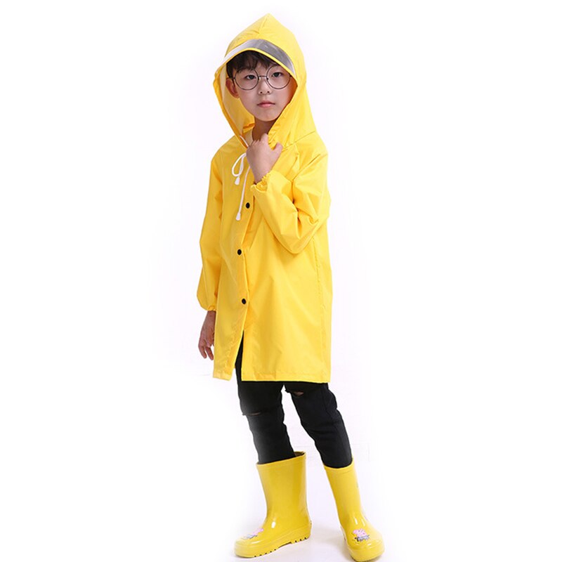 Baby Kids Regenjas Waterdichte Regenjas Kids Leuke Outdoor Hoodie Cartoon Kinderen Ondoordringbare Poncho Jongens Meisjes Regen Jas: Geel / L