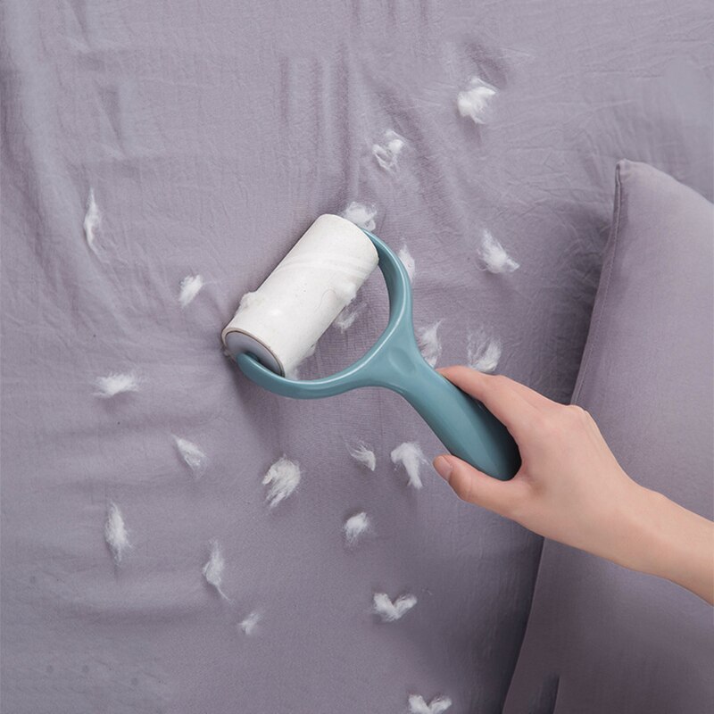 Handle Dust Paper Tearable Adhesive home standing viscous roller Sticky viscous tearable clothes dusting paper removal brush