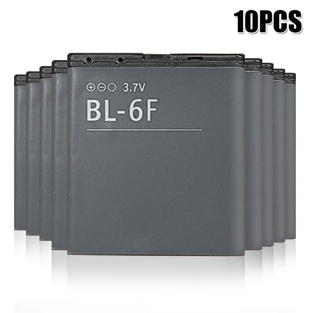 Batería de repuesto BL6F BL 6F para móvil, 3,7 V, BL-6F, 1200mAh, para Nokia 6788, 6788I, N78, N79, N95, 8G: 10PCS