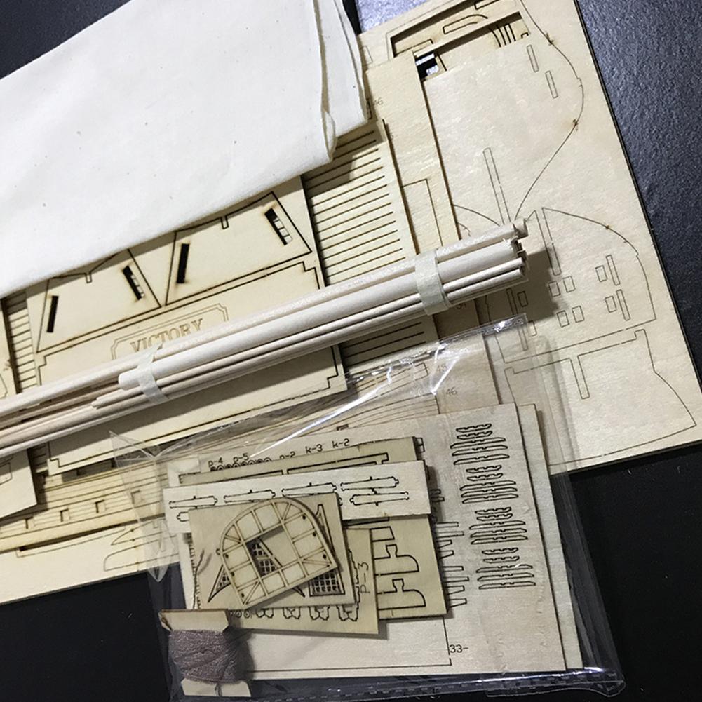 Diy Hout Gemonteerd Overwinning Koninklijke Marine Zeilboot Modeling Toy Decoratie Kids Adult Stress Handwerk Model Speelgoed