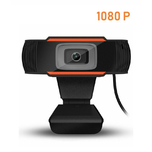 Full HD Webcam 1080P Computer PC with Microphone Rotating Cameras for Live Broadcast Video Call Conference Work Web Camera: Webcam-Orange