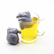 Flodhest silikone te filter te infusionsanlæg te sil multifunktionelle urter si potte suppe maker drinkware tilbehør