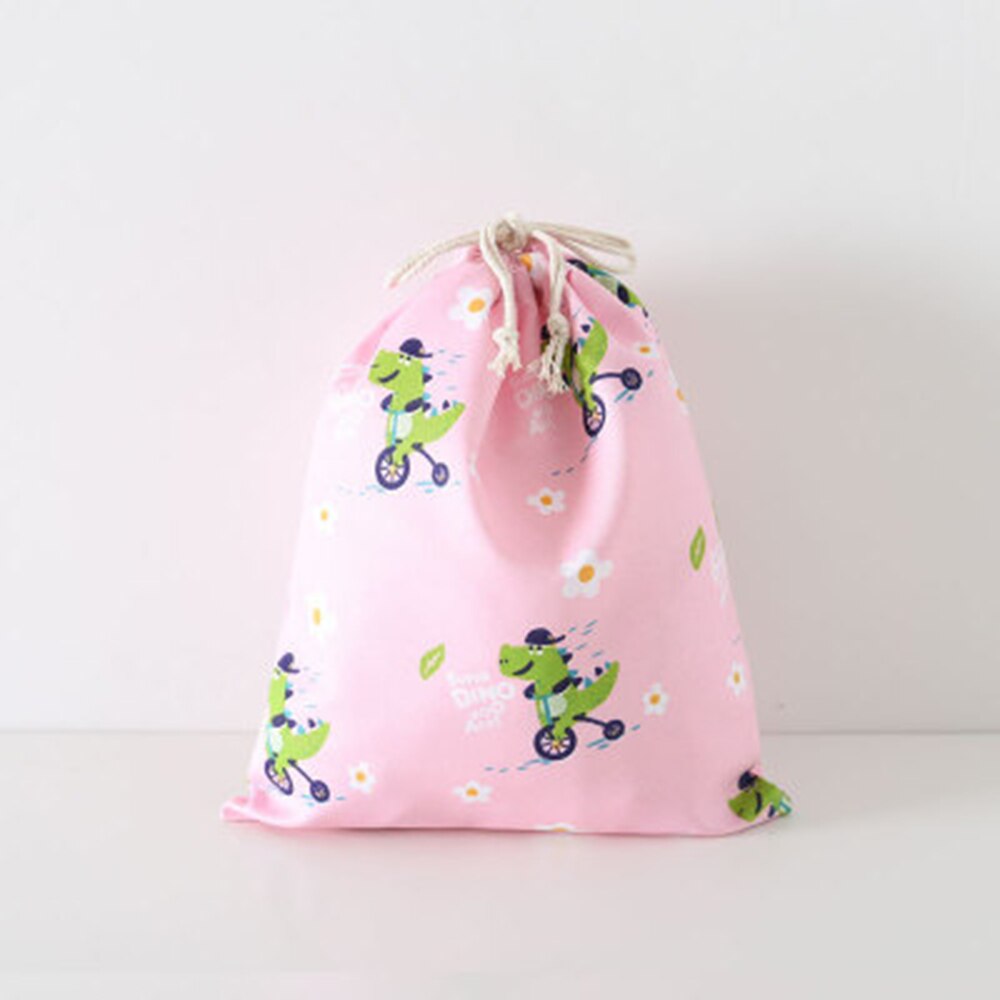 Ins Finishing Cute Cotton Travel Storage Bag Beam Drawstring Bag Drawstring Bag Dustproof Clothes Beam Pocket: Pink  M
