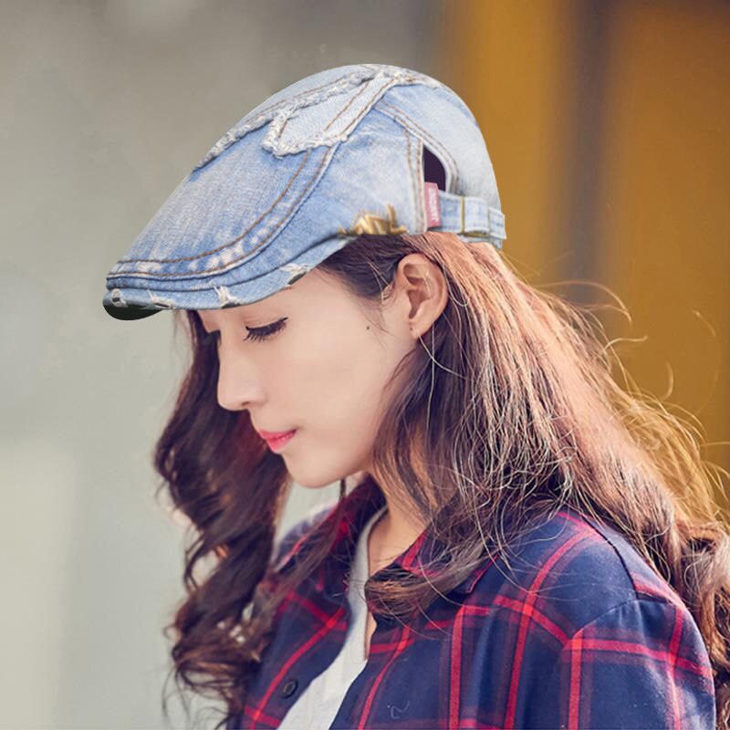 Gorras deshilachadas de tela vaquera para hombre y mujer, gorros de tela vaquera Deshilachados, estilo Retro clásico, costura, ropa de calle de , Unisex