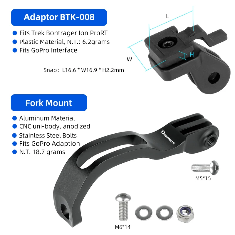 Adaptor for Trek Bontrager Ion Prort Fits GoPro Adaption Bicycle Headlight Stand Handlebar Stem Fork Helmet Saddle Mount: Burgundy