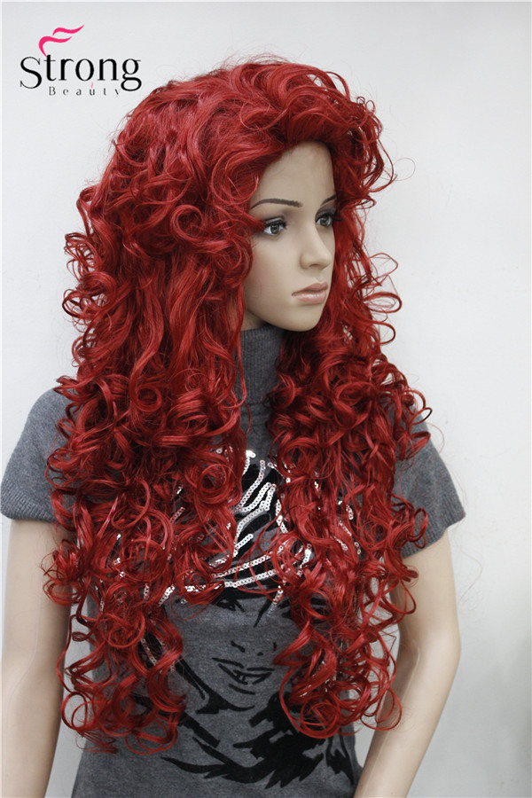 StrongBeauty-peluca sintética roja rizada larga, pelucas de Cosplay, opciones de color