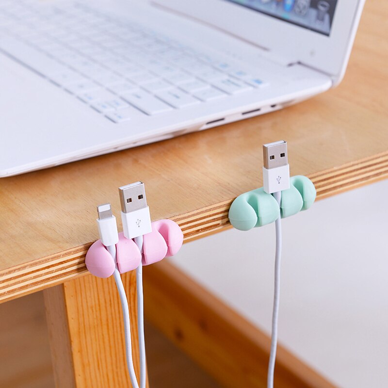 Desktop Self-adhesive Wire Fixing Line Organizer Clip Cable Management Desktop Workstation Wire Manager Cord Holder USB Fixed