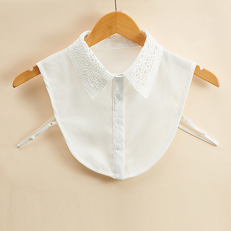 Kant Stof Kant Nep Kragen Vrouwen Kleding Accessoires Overhemd Trui Afneembare Kraag Wit Zwart: 2