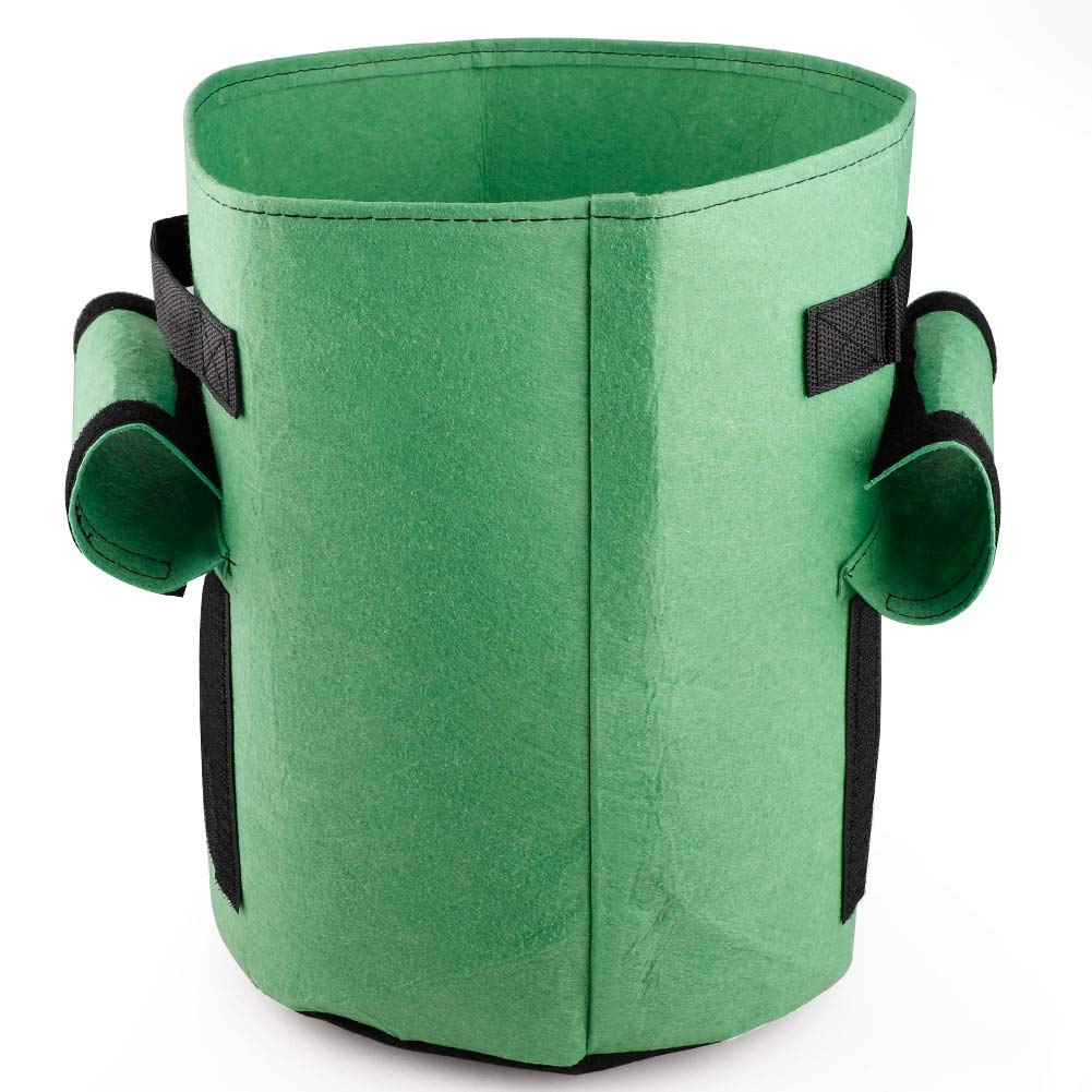 Bolsa de cultivo de patatas de 10/7 galones, olla de doble puerta, bolsa de plantas para interior y exterior no tejida respetuosa con el medio ambiente: Grass Green L