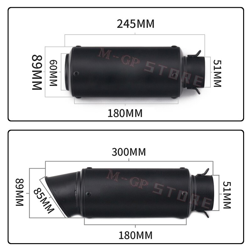 51MM Motorcycle Short Exhaust Slip On Universal Modified Moto Escape DB Killer Muffler For S1000RR Z900 CBR1000 R3 R25 MT07 MT09