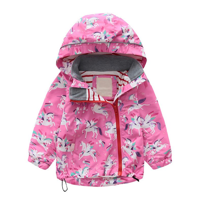 Meisjesjassen met capuchon, herfstwindjacks, babykleding voor meisjes, dieren, eenhoorns, cartoonjassen, bovenkleding, kinderkleding: 6
