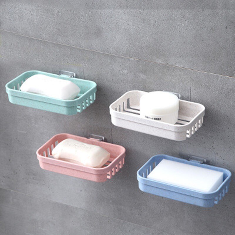 1 Uds caja de jabones soporte de bandeja de jabón de pared para ducha cesta de almacenamiento de doble capa para baño estante de jabón herramientas de cocina