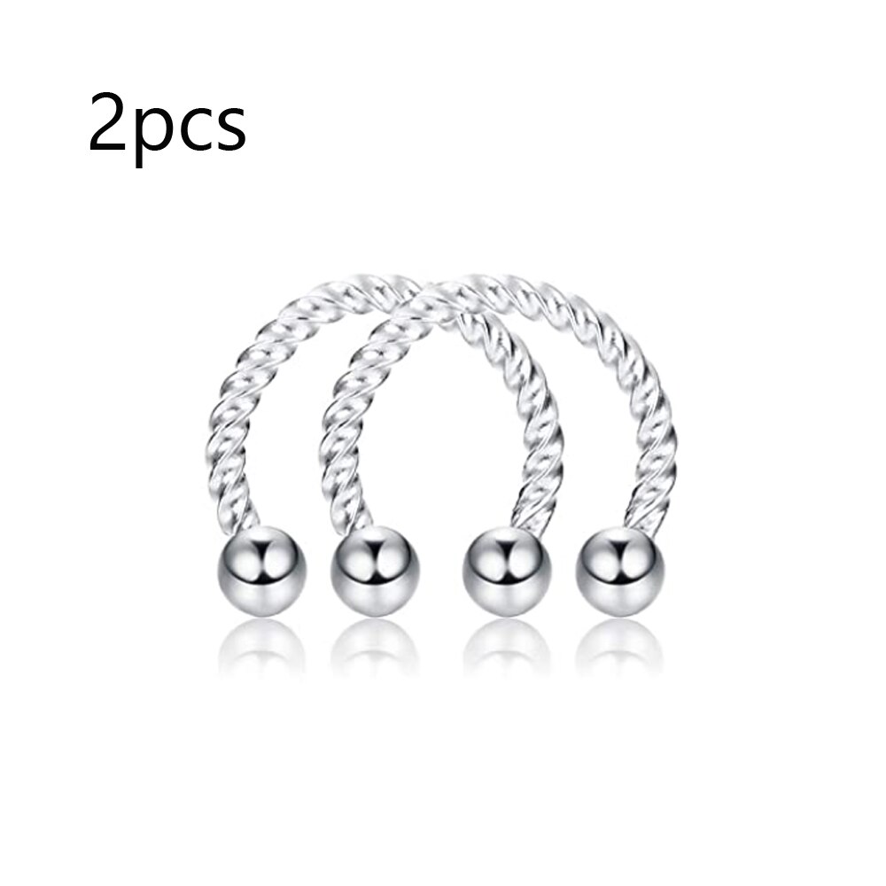 16G Lip Rings Stainless Steel Tragus Monroe Stud Piercing Rings Helix Horseshoe Earrings Hoop Labret Body Jewelry for Women Men: Style 6