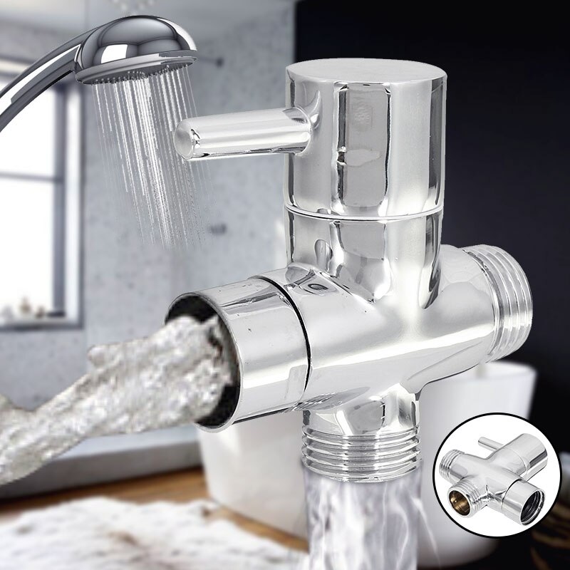 Brass Diverter Valve 3 way Water Separator Shower Tee Adapter Adjustable Shower Head Diverter Valve Bathroom Accessories