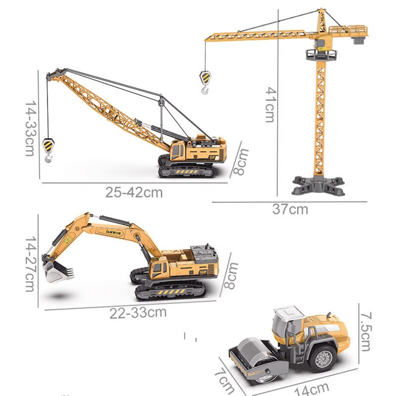 Legering Techniek Auto Vrachtwagen Speelgoed Voor Jongens Xmas Verjaardag Bulldozer Graafmachine Heftruck Voertuigen Kinderen Onderwijs Speelgoed Juguetes