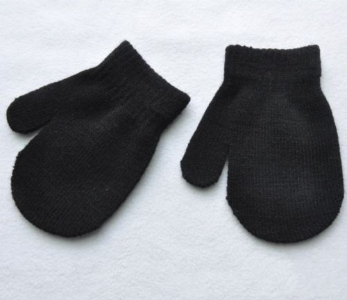 Gants d'hiver chauds pour bébés tout-petits | Mitaines en coton doux, gants en plumes doux, gants d'hiver pour garçons et filles, taille unique, gants pour enfants de 7 couleurs: Black