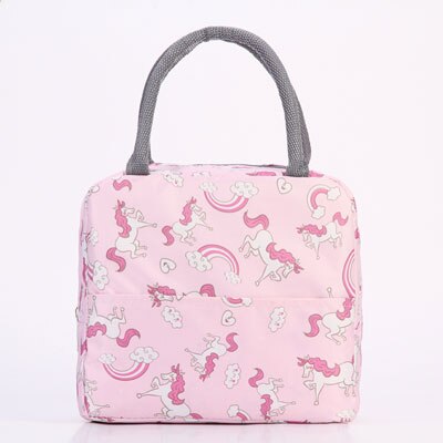 Djur flamingo kylväska kvinnor bärbar funktionell randisolerad termisk mat picknick barn svalare matlåda väska tote: Rosa häst