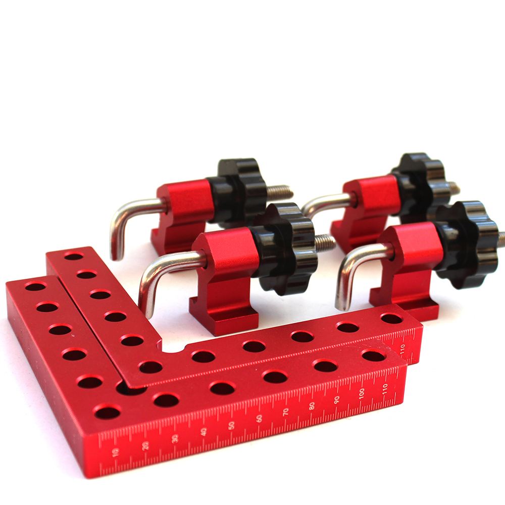 90 Degrees L-Shaped Auxiliary Fixture Woodworking Aluminum Square Right Angle Clamping Positioning Panel Fixing Clips Tools