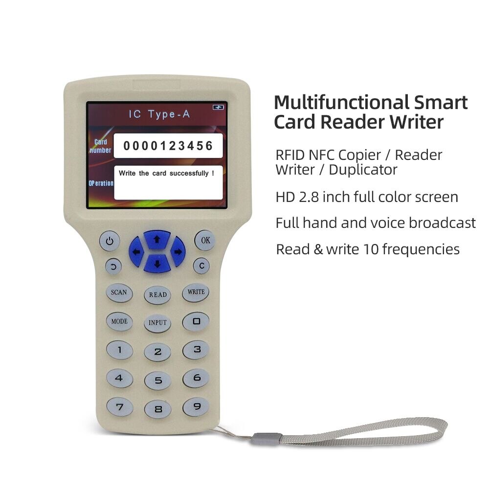 Nfc smart 10 frekvens rfid kopiator/skrivare/läsare/duplikator 125 khz 13.56 mhz usb programmerare nyckelbricka kort läsare uid dekoder
