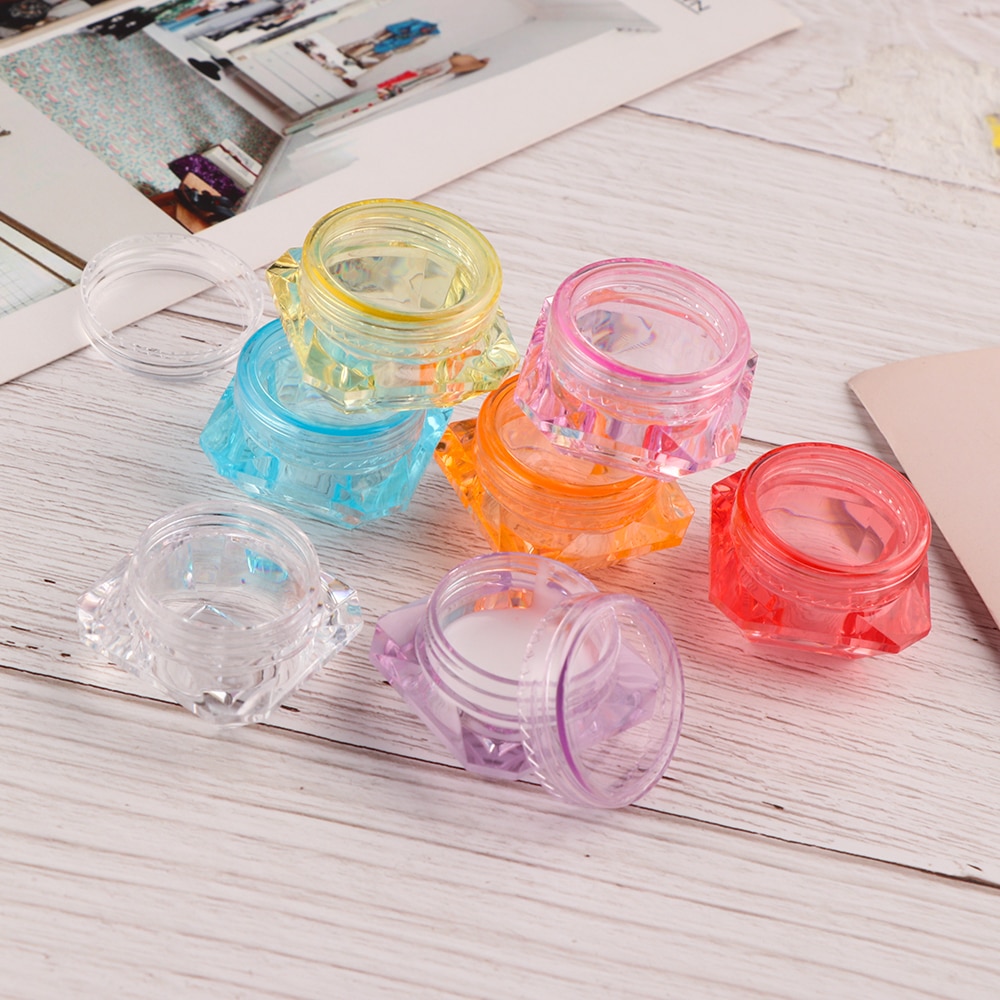 5szt. 5g diamentowe puste pojemniki plastikowe przezroczyste słoiki robić przechowywania wosku diamentowego, gwoździe, proszek, pojemnik na biżuterię