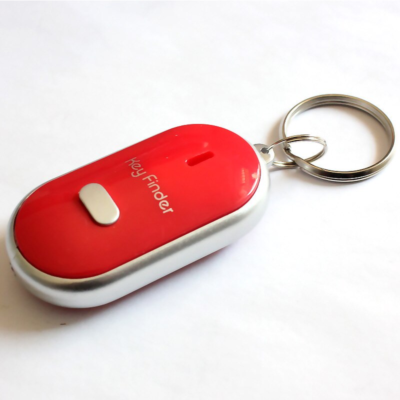 LED Key Finder Locator Find Lost Keys Chain Keychain Whistle Sound Control FKU66: Red