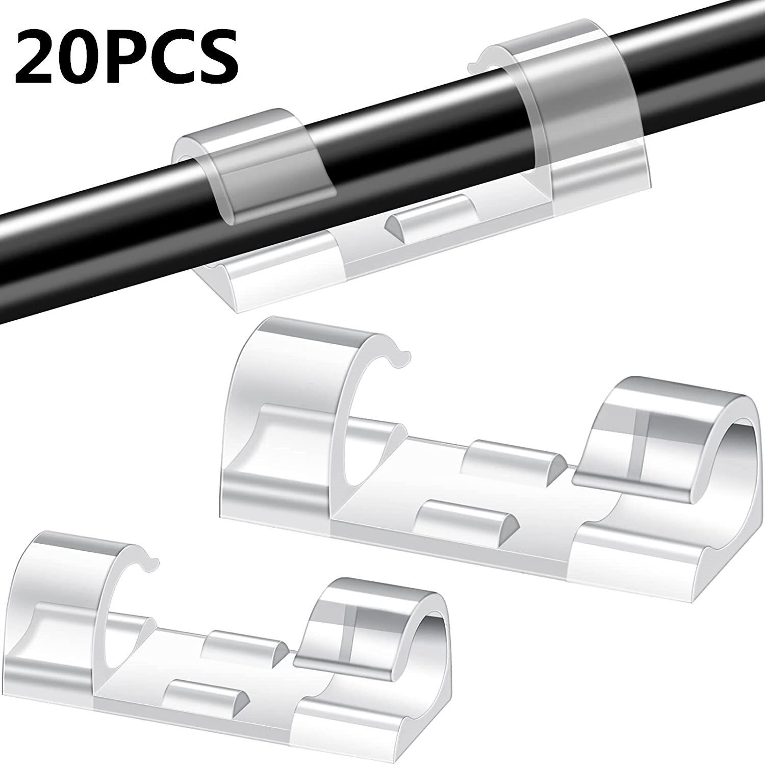 20Pcs Kabel Organizer Usb Kabelhaspel Desktop Netjes Kabelmanagement Clips Cord Houder Muur Draad Manager Data Line Organizer