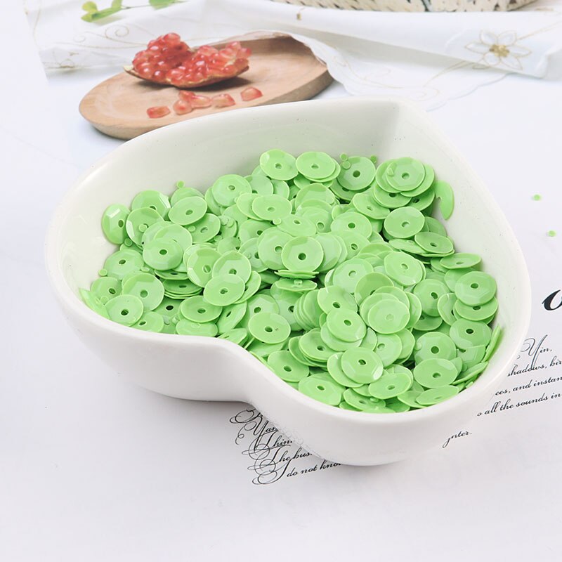 720Pcs 6Mm Cup Pailletten Pvc Effen Kleur Naaien Pailetten Diy Craft Scrapbook Bruiloft Decoratie Stof Halloween Party Verfraaien: Solid Green