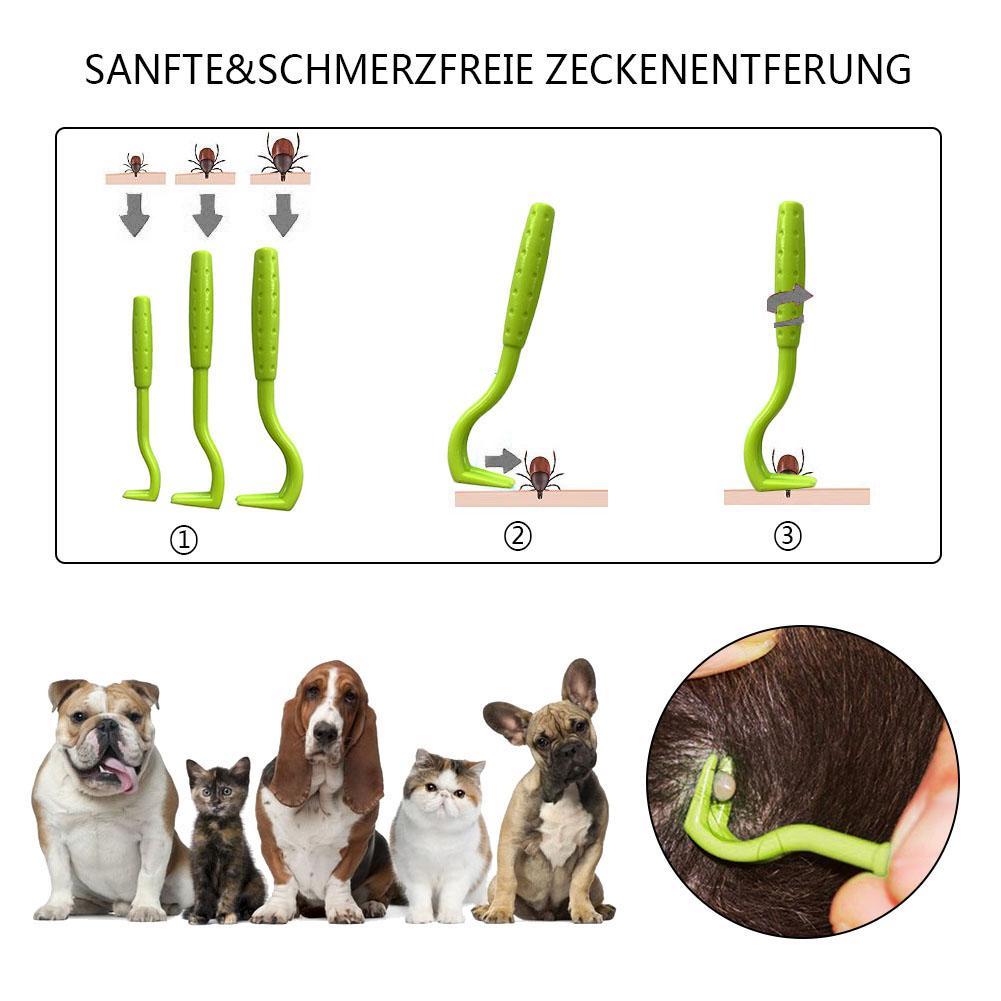 Peigne anti-puces pour animaux de compagnie, 3 pièces, outil d'élimination des tiques, crochet, fournitures de toilettage, accessoires pour chiens et chats