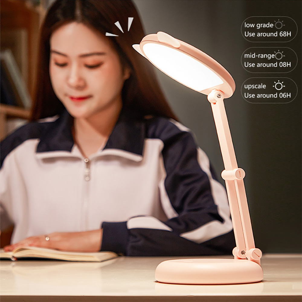 Leuke Led Bureaulamp Helderheid Verstelbare Opvouwbare Led Desktop Lamp Oogbescherming Nachtlampje Kinderen Kids Leuke Leeslamp