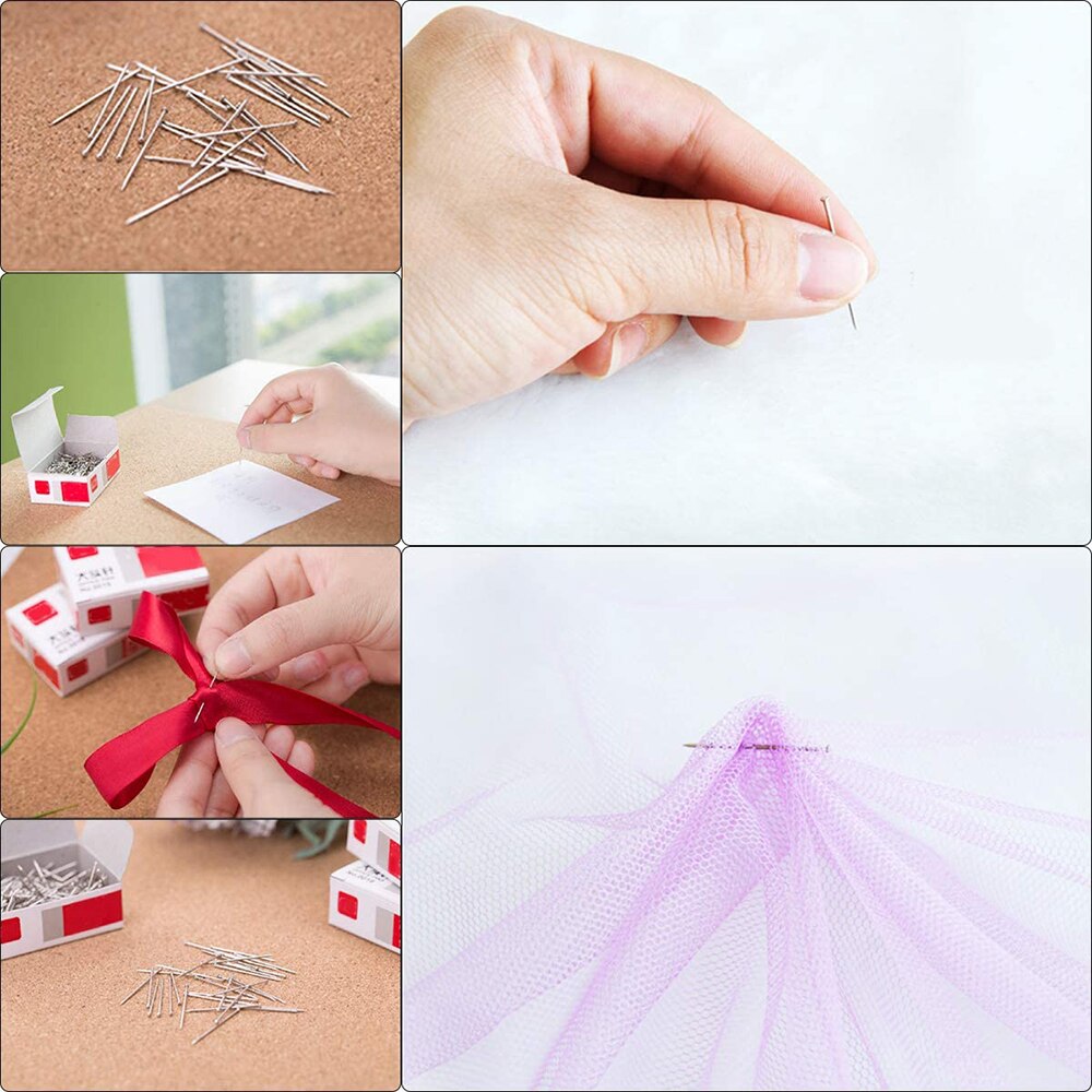 300Pcs 35mm Stainless Steel Sewing Pins Dressmaker Straight Quilting Pins Fine Satin Head Pins for Jewelry Making Sewing Tools