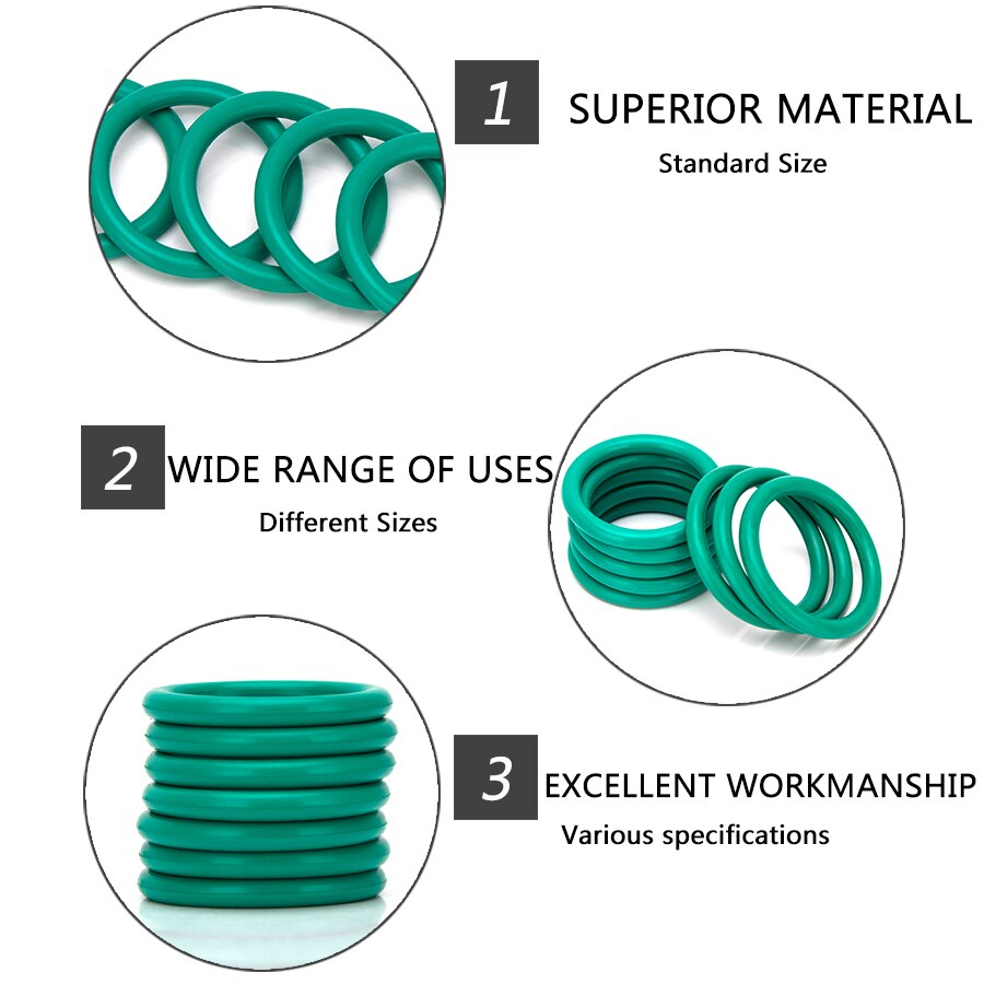 20Pcs Fluor Rubber Fkm Afdichting O-Ring Vervanging Od 6Mm-30Mm Cs 1.9Mm Groen seal O Ringen Pakking Washer Diy Accessoires S129