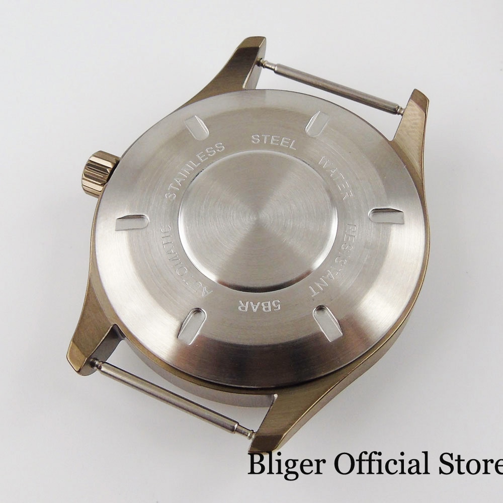 Bronzed Coated Automatic Watch Case Watch Dial Watch Needles fit NH35 NH35A Movement Solid Backcover