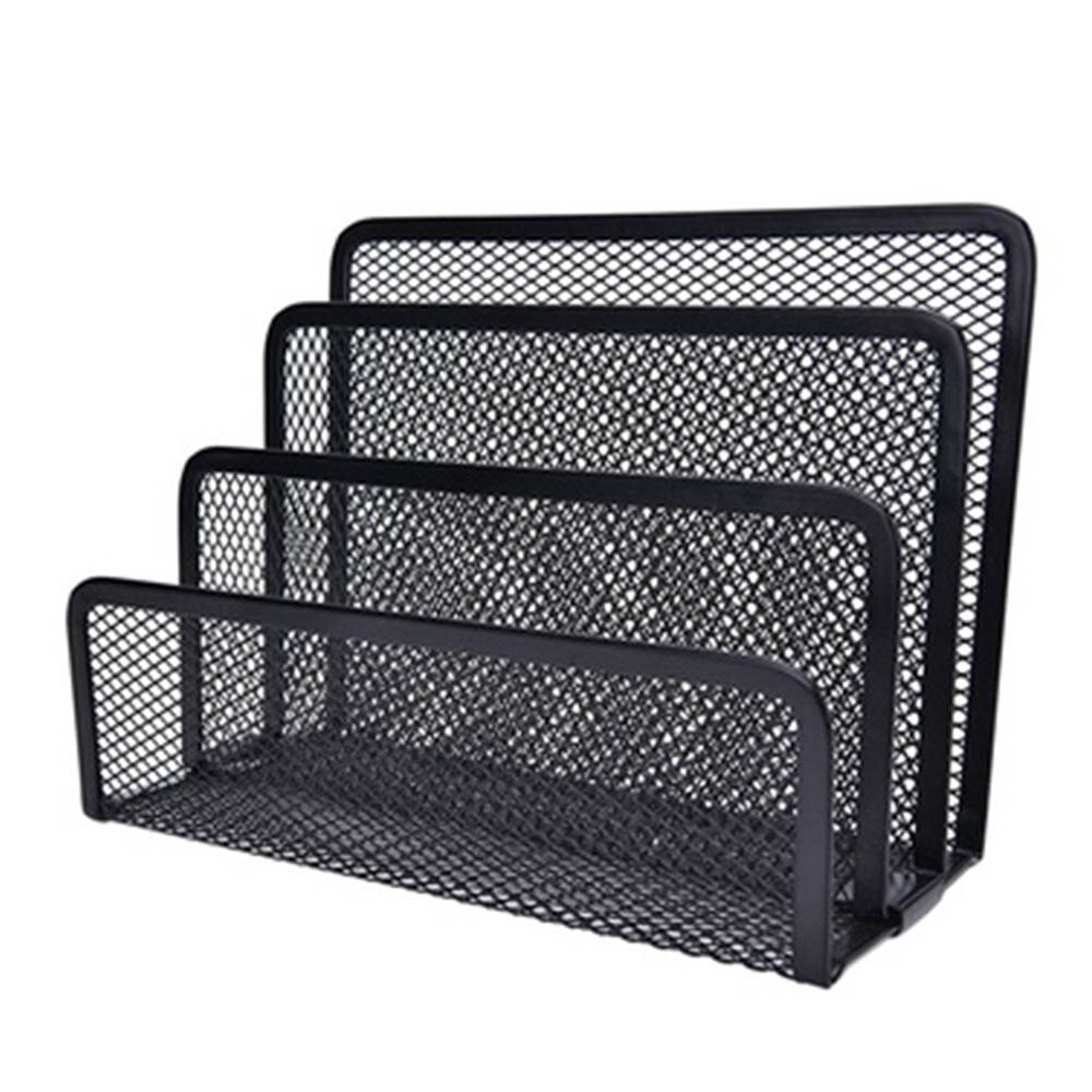 Black Mesh Brief Papier Bestand Opbergrek Houder Lade Organisator Desktop Kantoor P15