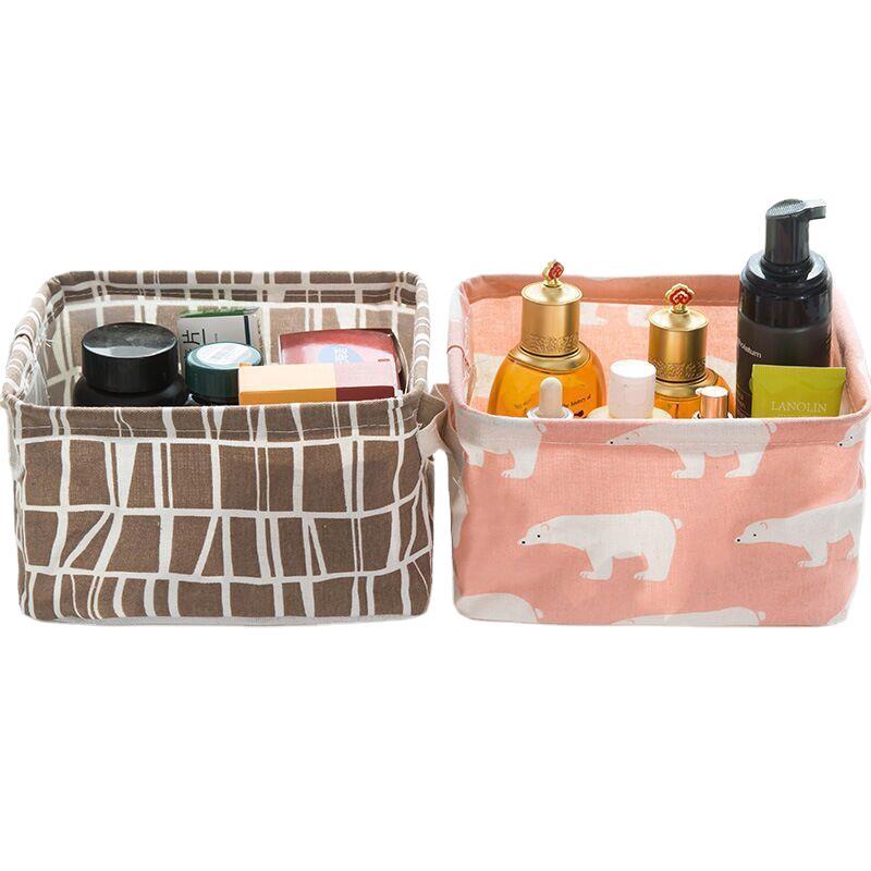 Cartoon Desktop Opslag Mand Leuke Flamingo Waterdichte Organizer Katoen Linnen Diversen Opbergdoos Kast Ondergoed Tas