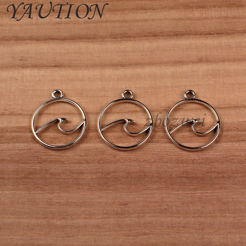 20pcs Charms Wave 23*20mm Tibetan Silver Plated Pendants Antique Jewelry Making DIY Handmade Craft