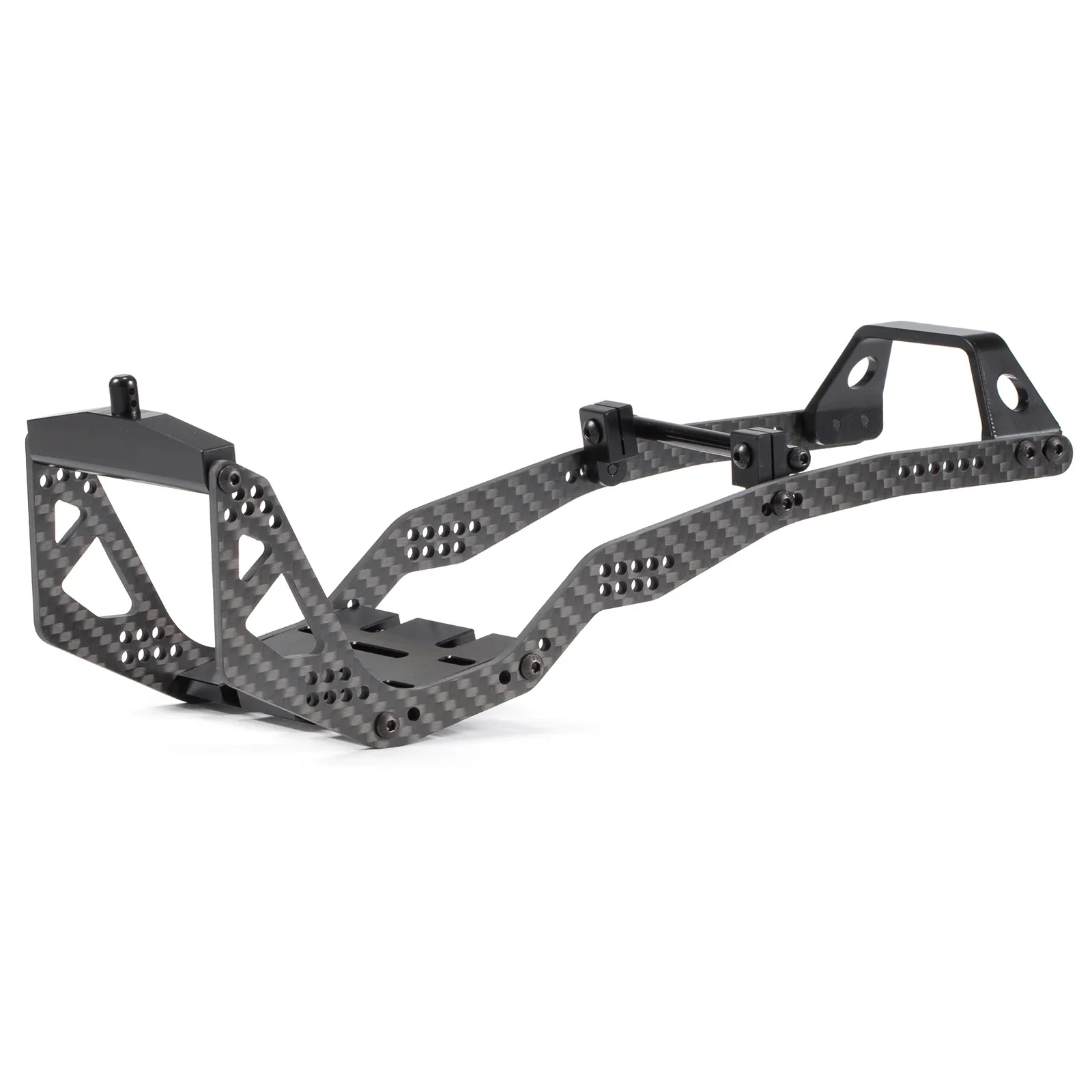 Kit de chasis LCG de fibra de carbono de alta liquidación, juego de eslabones de suspensión, eje de Portal Capra, placa de montaje Servo de batería ESC: Blanco