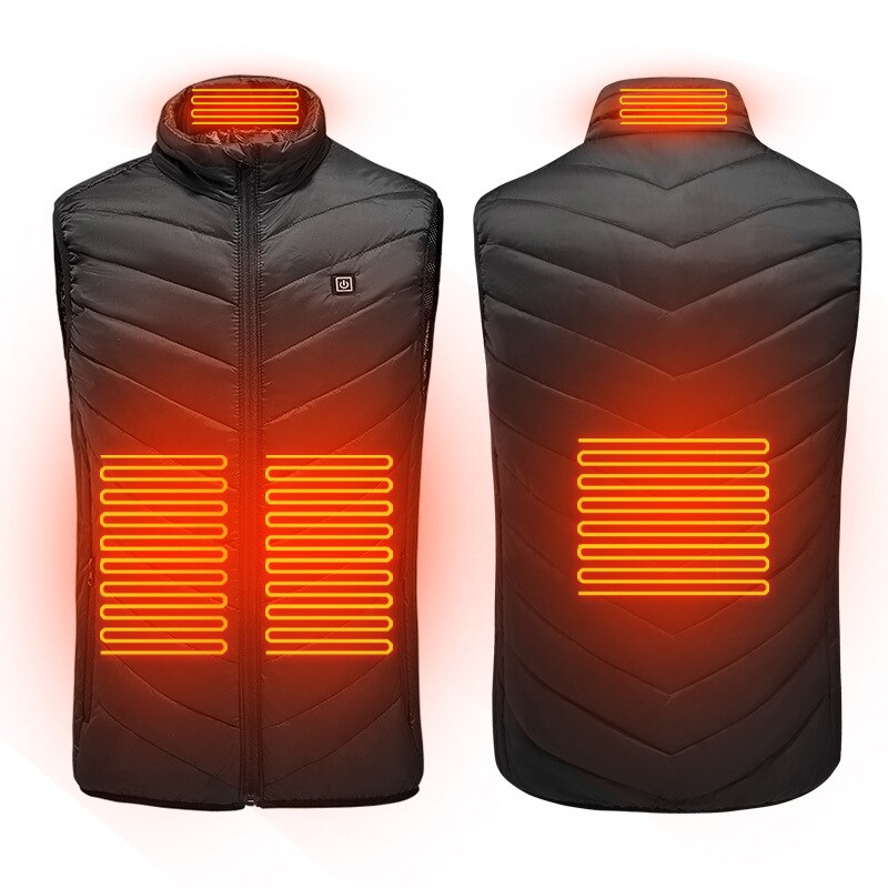 Verwarming Vest Wasbaar Usb Opladen Verwarming Warm Jacket Coat Vier Verwarming Zone Winter Outdoor Camping Wandelen Golf Zonder Batterij