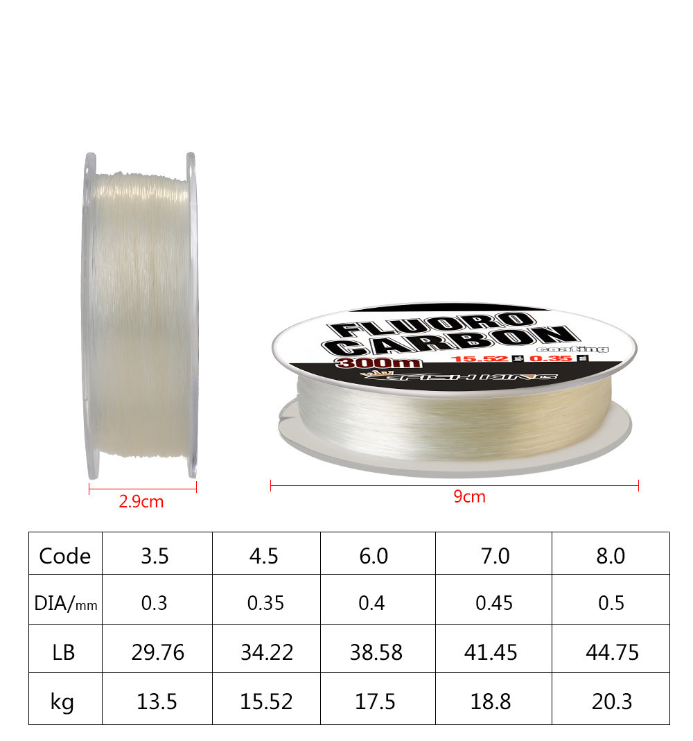 300m 0.30-0.50mm 30-45lb fluorihiilipinnoite siima hiilikuitumonofilamentti johtosiima karpin kalastukseen