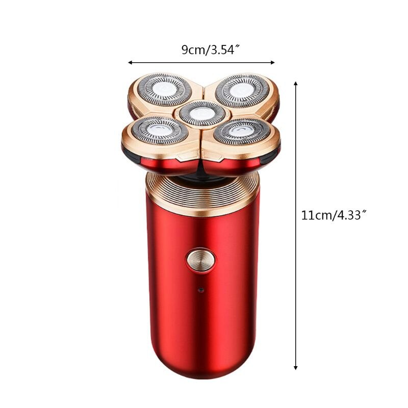 5 In 1 Men Electric Shaver Grooming Kit 5-Headed Beard Razors Nose Hair Trimmer Waterproof USB Rechargeable Head Clipper