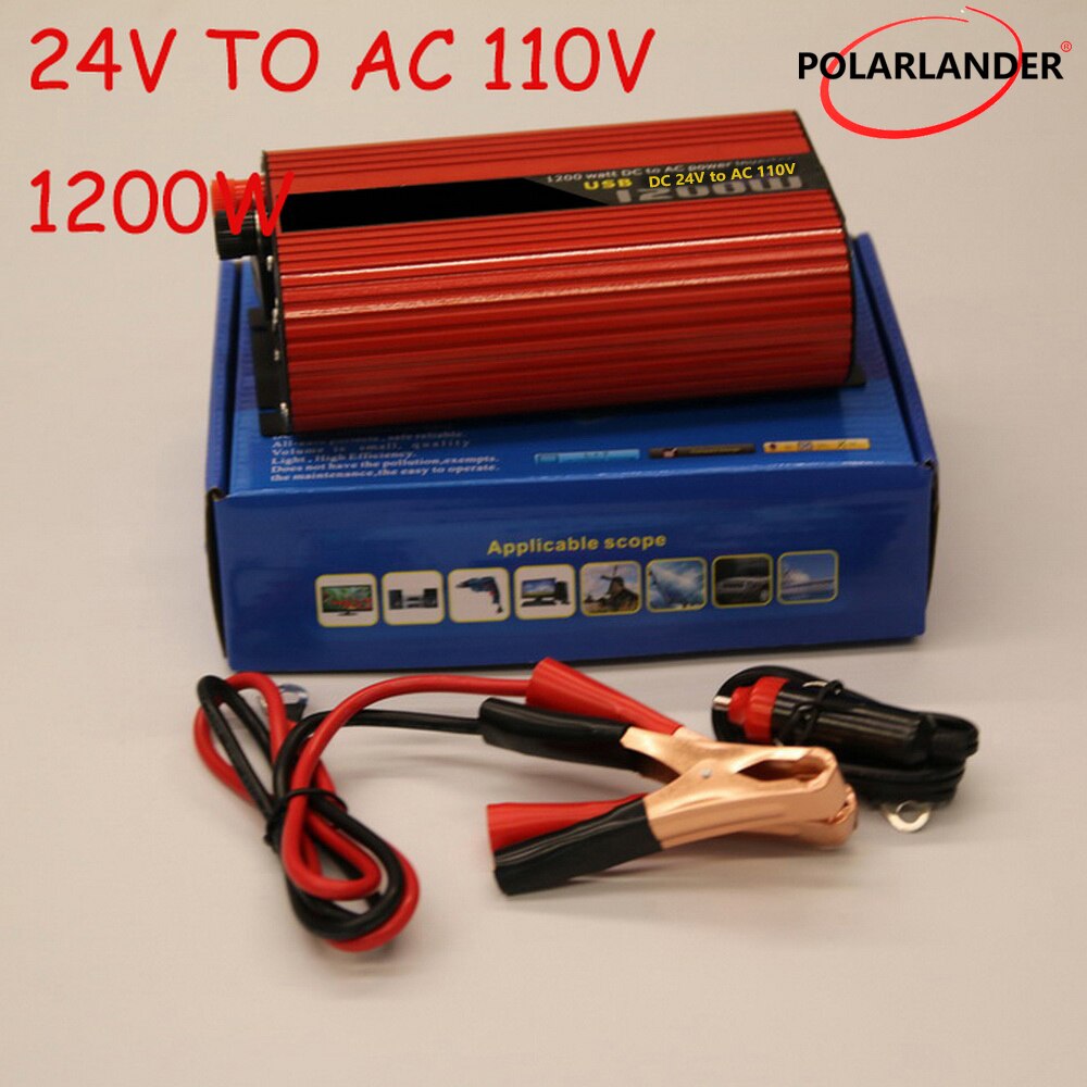 DC 12V to AC 220V/ Converter Dual USB 1200W DC 12V to AC 110V/ DC 24V to AC 220V/ Charger Power Inverter DC 24V to AC 110V/