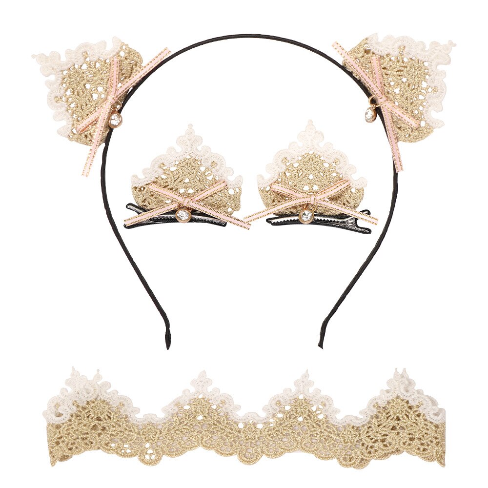 Leuke Meisjes Lolita Accessoires Retro Kant Haarspelden Hoofdbanden Chouchou Prinses Hoofddeksels Kids Haar Accessoires