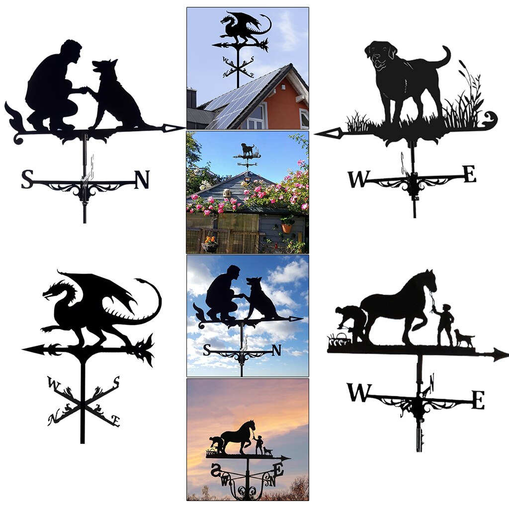Ijzer Boerderij Windwijzer Dak Mount Wind Richting Indicator Kit Outdoor Tuin Beugel Weer Wind Speed Spinner