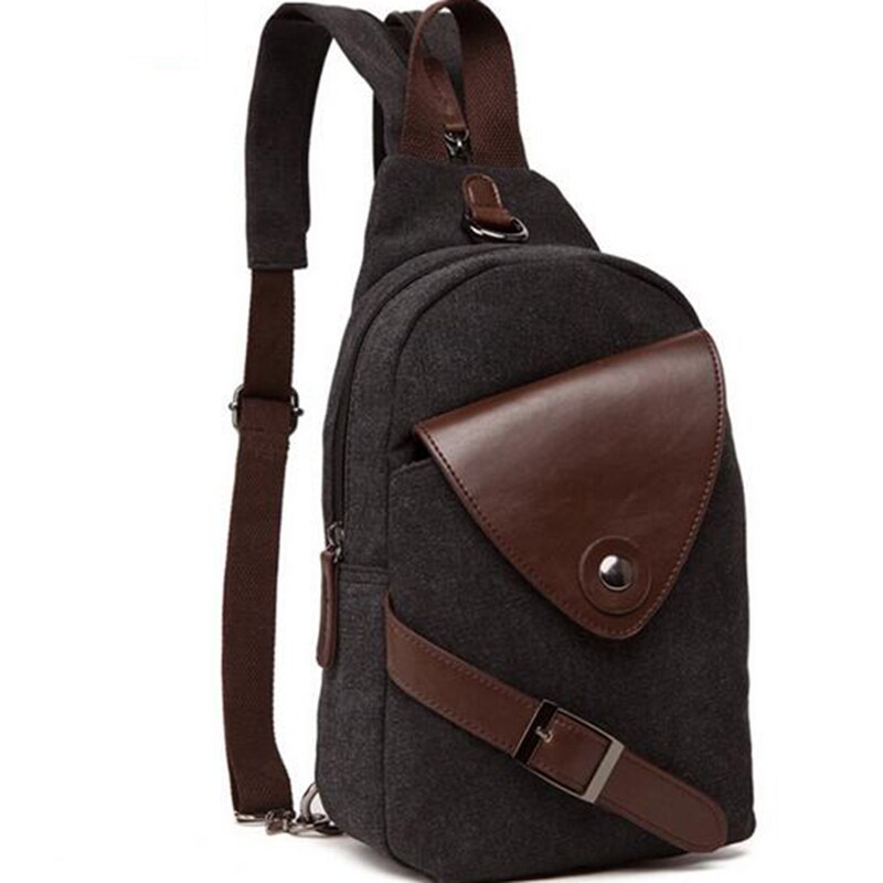 Multifunctionele Mannen Rugzak Rugzak Vintage Mode Mannen Borst Pakken Schoudertas Ontworpen Canvas Leisure Solid