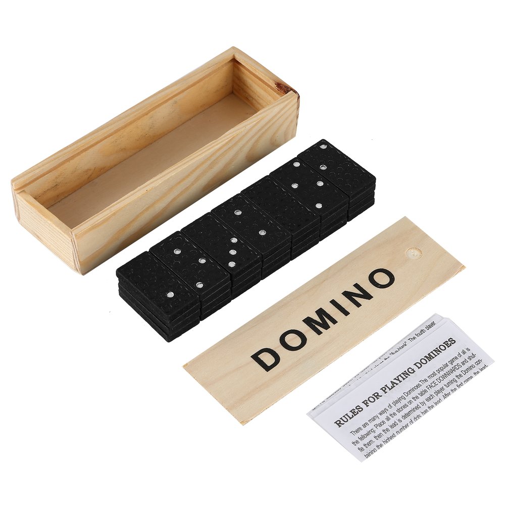 Dominoes Set- 28 Piece Domino Tiles Set Handcrafted Classic Numbers Table Game with Wooden Storage Case